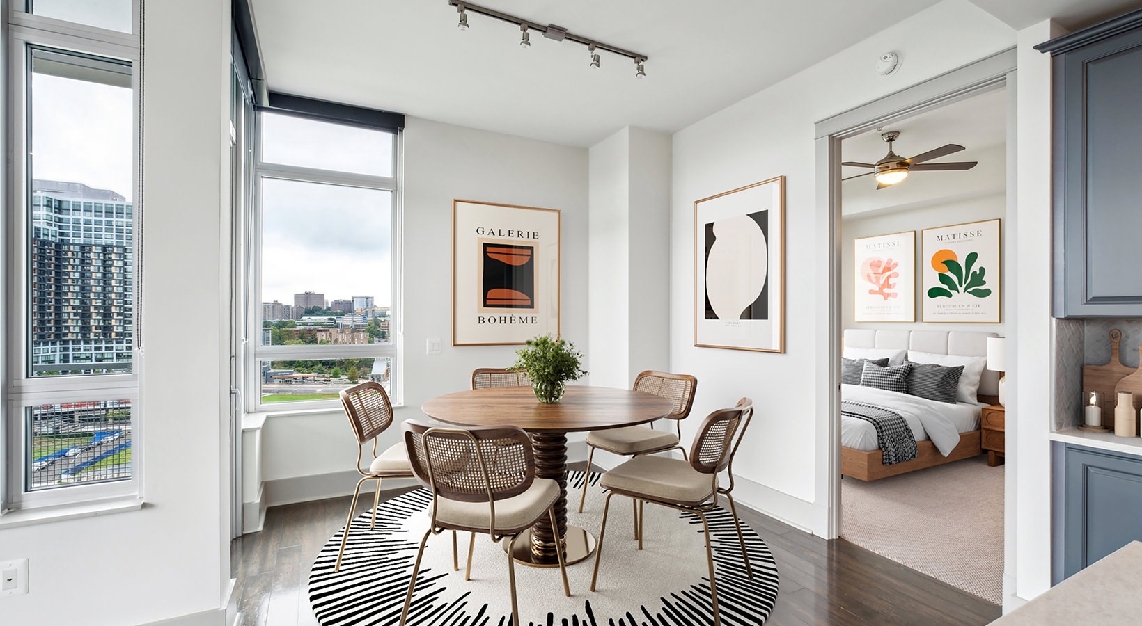 dining room with a wood table and chairs