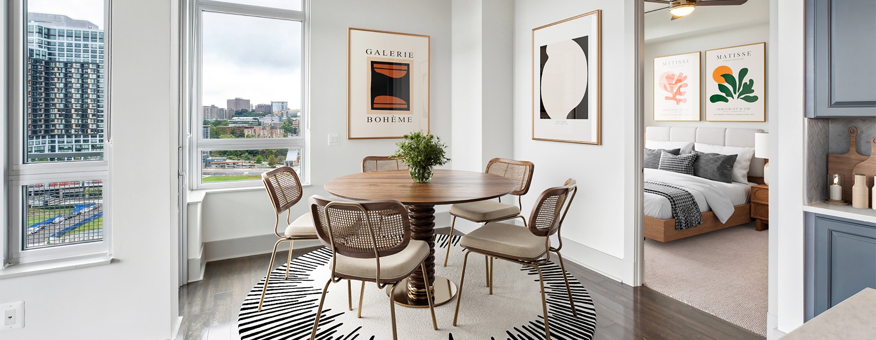 Dining area with natural lighting 